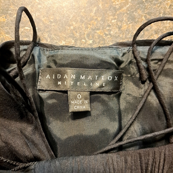 Aidan Mattox Niteline Black Silk Evening Dress - Picture 8 of 9